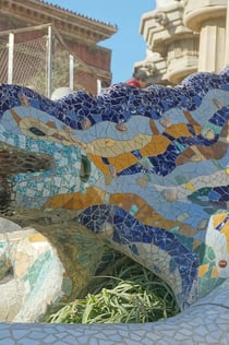 Park Güell: Entrébiljett och guidad tur på italienska