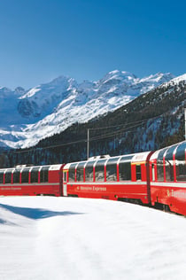 Moritz e Tirano: Excursão Panorâmica Bernina Express a partir do Lago Como