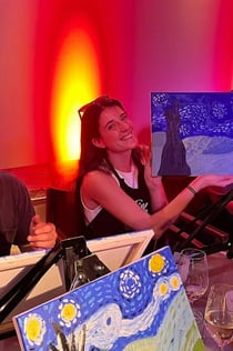 Málaga: Malířská a vinařská dílna Wine Gogh Glow Academy