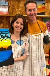 Málaga: Malířská a vinařská dílna Wine Gogh Glow Academy